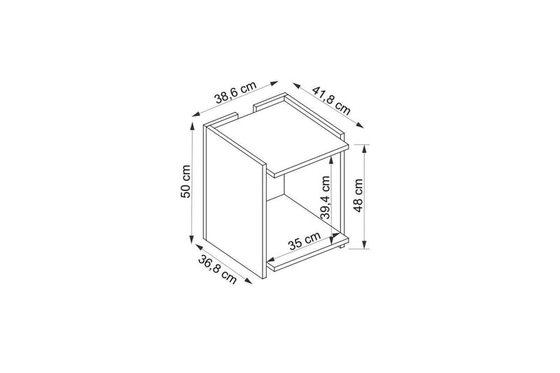 Giancarlo Sidebord 38,6 cm - Blå/Antrasitt - Møbler - Bord - Avlastningsbord & sidobord - Lampebord & sidebord