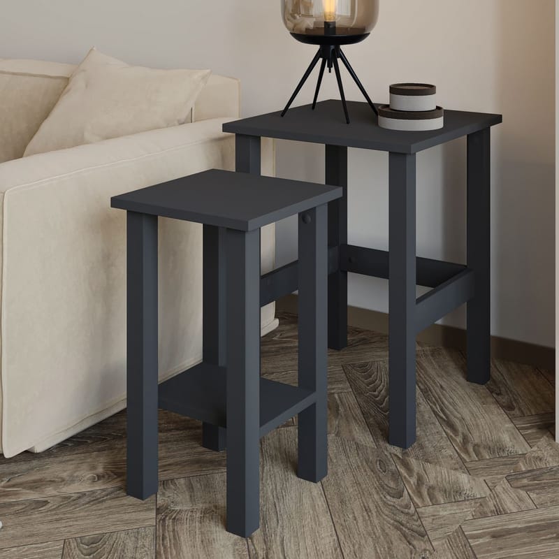 Ginallie Sidebord sett 45x60 cm - Antrasitt - Møbler - Bord - Avlastningsbord & sidobord - Brettbord og småbord