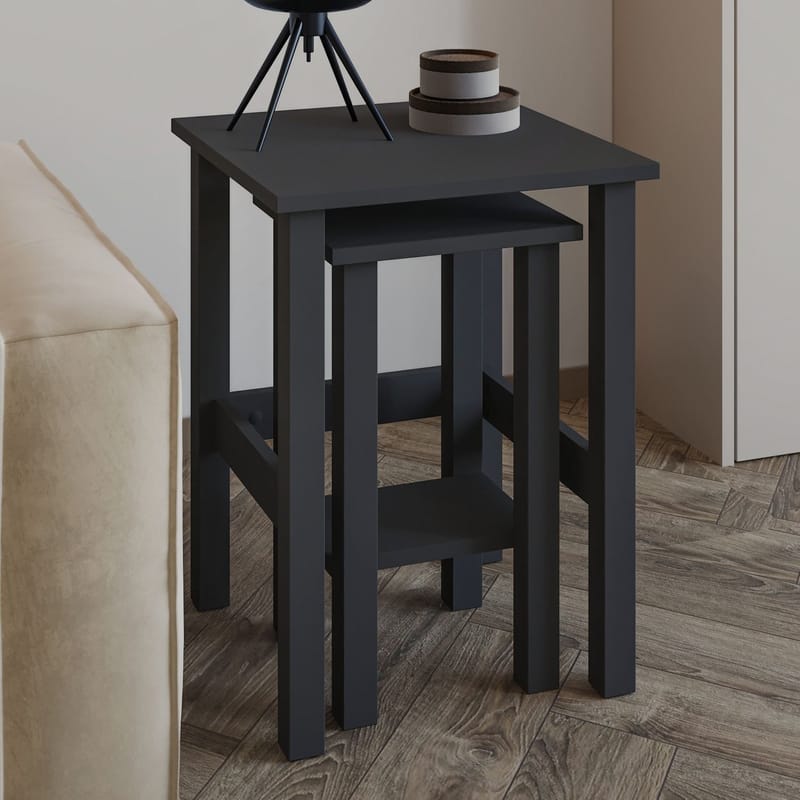 Ginallie Sidebord sett 45x60 cm - Antrasitt - Møbler - Bord - Avlastningsbord & sidobord - Brettbord og småbord