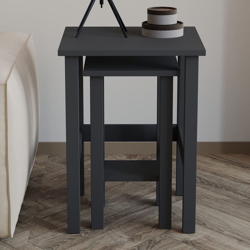 Ginallie Sidebord sett 45x60 cm - Antrasitt - Møbler - Bord - Avlastningsbord & sidobord - Brettbord og småbord