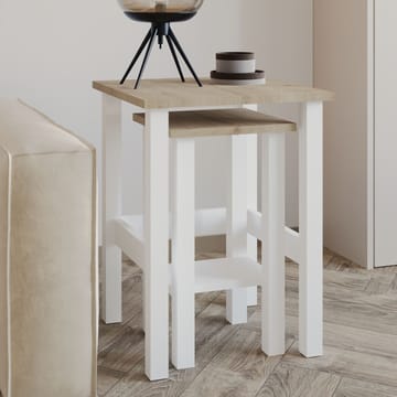 Ginallie Sidebord sett 45x60 cm - Hvit og safireik - Møbler - Bord - Avlastningsbord & sidobord - Brettbord og småbord