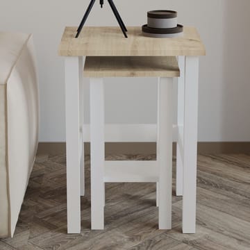 Ginallie Sidebord sett 45x60 cm - Hvit og safireik - Møbler - Bord - Avlastningsbord & sidobord - Brettbord og småbord
