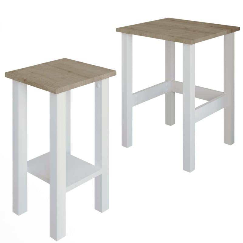 Ginallie Sidebord sett 45x60 cm, Hvit og safireik