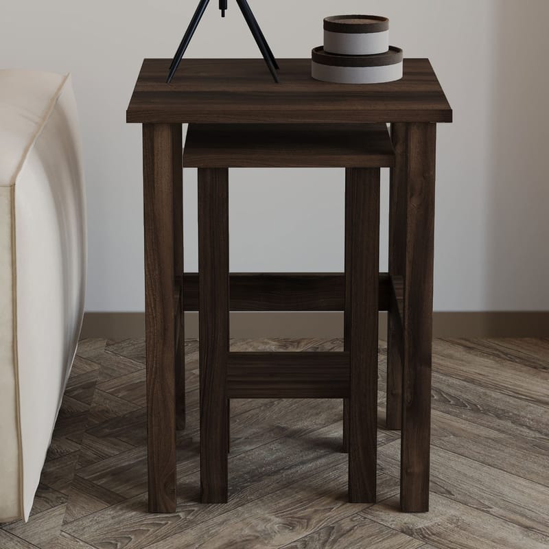 Ginallie Sidebord sett 45x60 cm - Valnøtt - Møbler - Bord - Avlastningsbord & sidobord - Brettbord og småbord