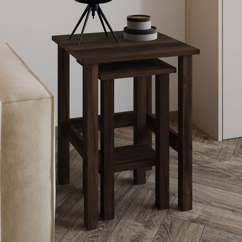 Ginallie Sidebord sett 45x60 cm - Valnøtt - Møbler - Bord - Avlastningsbord & sidobord - Brettbord og småbord