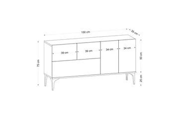Glise Konsollbord 150 cm - Svart/Hvit - Oppbevaring - Oppbevaringsmøbler - Sideboard & skjenk