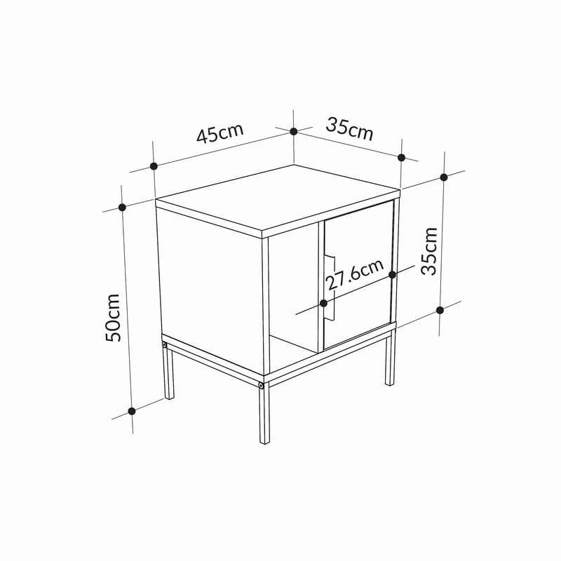 Glynn Nattbord 45 cm - Møbler - Bord - Avlastningsbord & sidobord - Sengebord & nattbord