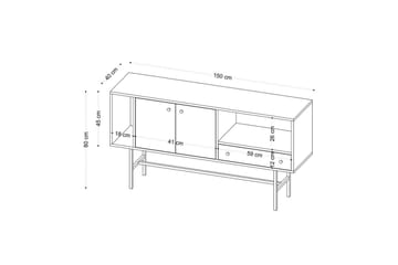 Grayce Konsollbord 150 cm - Eik/Sort - Møbler - Bord - Avlastningsbord & sidobord - Konsollbord & gangbord