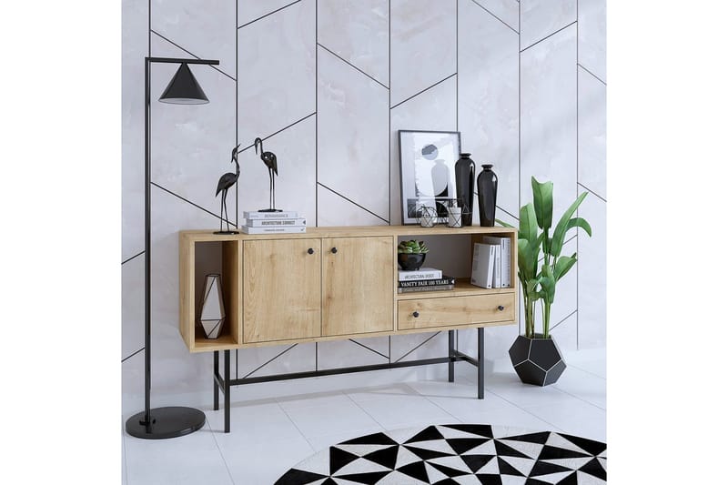 Grayce Konsollbord 150 cm - Eik/Sort - Møbler - Bord - Avlastningsbord & sidobord - Konsollbord & gangbord