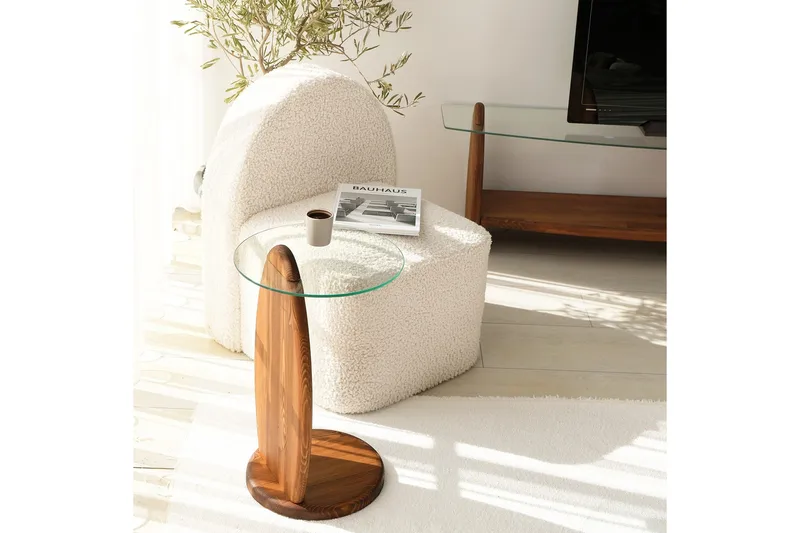 Guinn Sidebord 35 cm - Brun/Transparent - Møbler - Bord - Avlastningsbord & sidobord - Lampebord & sidebord