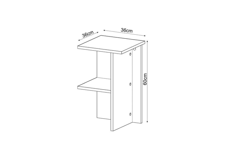 Gwyneth Nattbord 36 cm - Grå - Møbler - Bord - Avlastningsbord & sidobord - Sengebord & nattbord