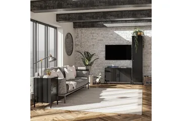 Høyskap Mission District 100x40x64 cm, Svart - 100x40x64 cm, Svart - Oppbevaring - Skap - Oppbevaringsskap