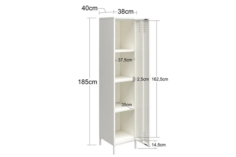Høyskap Mission District 38x40x185 cm, Lysegrønn - 38x40x185 cm, Lysegrønn - Oppbevaring - Skap - Oppbevaringsskap - Klesskap & skifterom