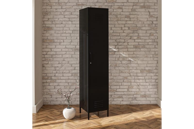 Høyskap Mission District 38x40x185 cm, Svart - 38x40x185 cm, Svart - Møbler - Bord - Avlastningsbord & sidobord - Konsollbord & gangbord