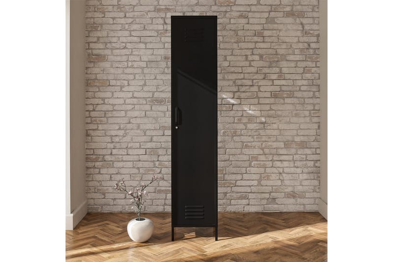 Høyskap Mission District 38x40x185 cm, Svart - 38x40x185 cm, Svart - Møbler - Bord - Avlastningsbord & sidobord - Konsollbord & gangbord