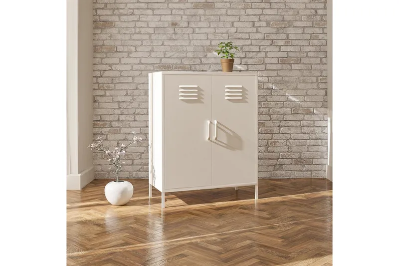 Høyskap Mission District 40x80x102 cm, Hvit - 40x80x102 cm, Hvit - Møbler - Bord - Avlastningsbord & sidobord - Konsollbord & gangbord