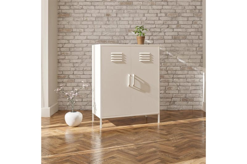 Høyskap Mission District 40x80x102 cm, Hvit - 40x80x102 cm, Hvit - Møbler - Bord - Avlastningsbord & sidobord - Konsollbord & gangbord