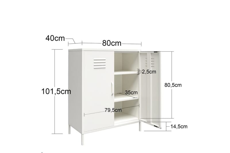 Høyskap Mission District 40x80x102 cm, Lysegrønn - 40x80x102 cm, Lysegrønn - Møbler - Bord - Avlastningsbord & sidobord - Konsollbord & gangbord