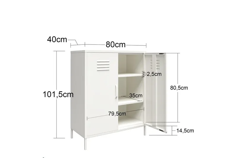 Høyskap Mission District 40x80x102 cm, Lysegrønn - 40x80x102 cm, Lysegrønn - Oppbevaring - Skap - Oppbevaringsskap