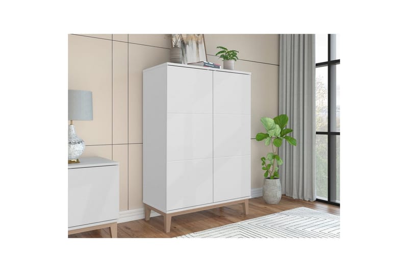 Høyskap Pelle Hvit/Wotan Eik - Hvit/Wotan Eik - Oppbevaring - Skap - Oppbevaringsskap