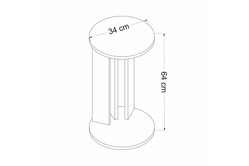 Haelyn Sidebord 34 cm - Valnøtt/Antrasitt - Møbler - Bord - Avlastningsbord & sidobord - Lampebord & sidebord