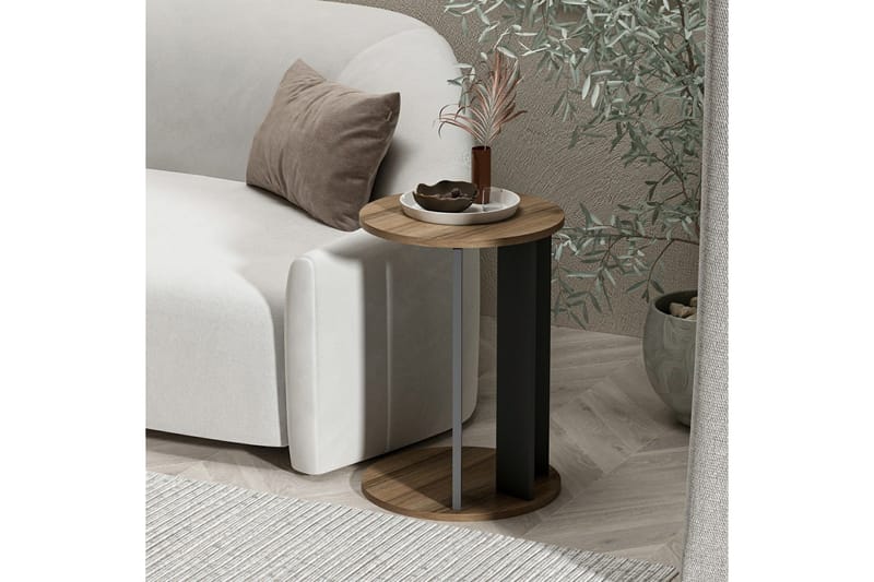 Haelyn Sidebord 34 cm - Valnøtt/Antrasitt - Møbler - Bord - Avlastningsbord & sidobord - Lampebord & sidebord
