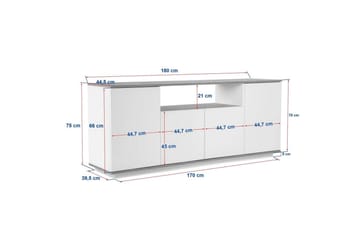 Hano Konsollbord 180 cm - Mørk grå - Møbler - Bord - Avlastningsbord & sidobord - Konsollbord & gangbord
