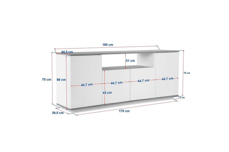 Hano Konsollbord 180 cm - Mørk grå - Møbler - Bord - Avlastningsbord & sidobord - Konsollbord & gangbord