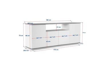 Hano Konsollbord 180 cm - Natur/Hvit - Møbler - Bord - Avlastningsbord & sidobord - Konsollbord & gangbord