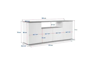 Hano Konsollbord 180 cm - Natur/Hvit - Møbler - Bord - Avlastningsbord & sidobord - Konsollbord & gangbord