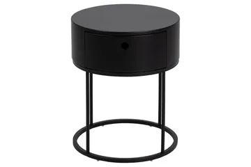 Hastane Nattbord 40 cm Rund i Tre med Metallunderstell - Svart - Møbler - Bord - Avlastningsbord & sidobord - Sengebord & nattbord