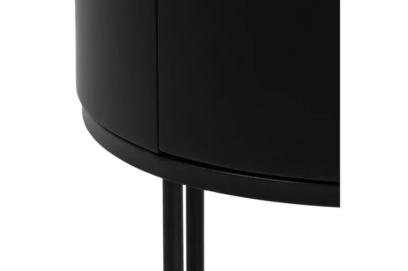 Hastane Nattbord 40 cm Rund i Tre med Metallunderstell - Svart - Møbler - Bord - Avlastningsbord & sidobord - Sengebord & nattbord