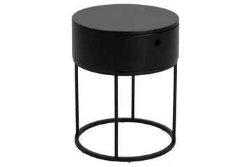 Hastane Nattbord 40 cm Rund i Tre med Metallunderstell - Svart - Møbler - Bord - Avlastningsbord & sidobord - Sengebord & nattbord