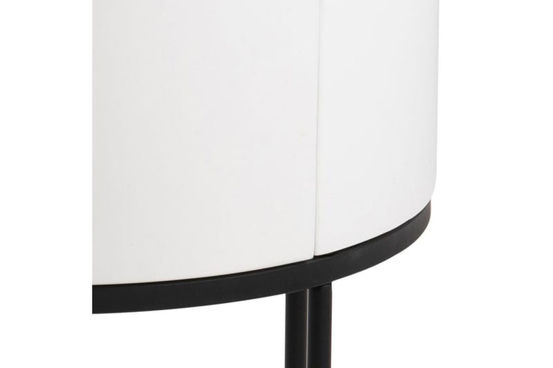 Hastane Nattbord 40 cm Rund med Skuffer i Tre og Metall - Hvit - Møbler - Bord - Avlastningsbord & sidobord - Sengebord & nattbord