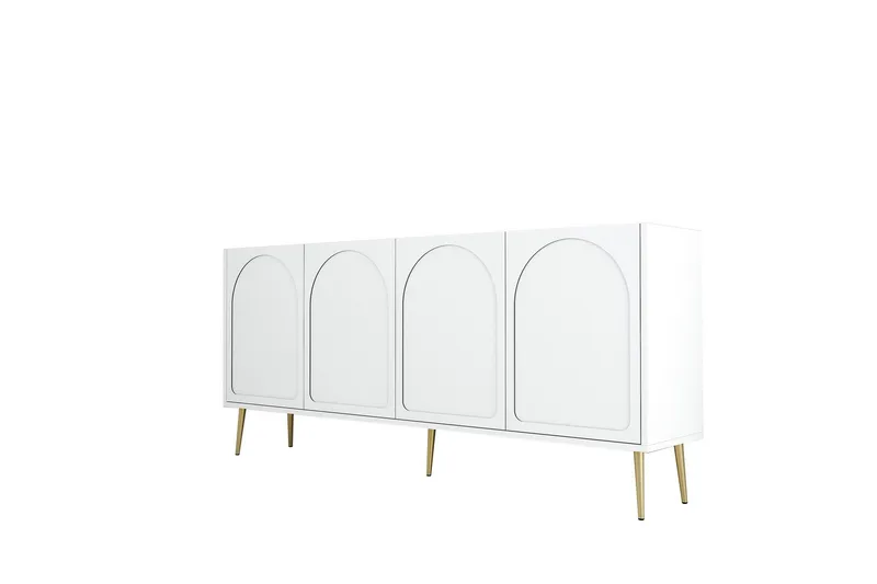 Hazim Konsollbord 180 cm, Hvit/Gull