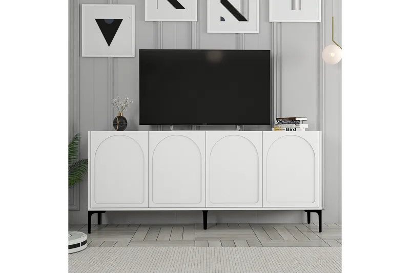 Hazim Konsollbord 180 cm - Hvit/Svart - Møbler - Bord - Avlastningsbord & sidobord - Konsollbord & gangbord