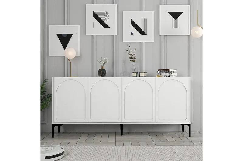 Hazim Konsollbord 180 cm - Hvit/Svart - Møbler - Bord - Avlastningsbord & sidobord - Konsollbord & gangbord