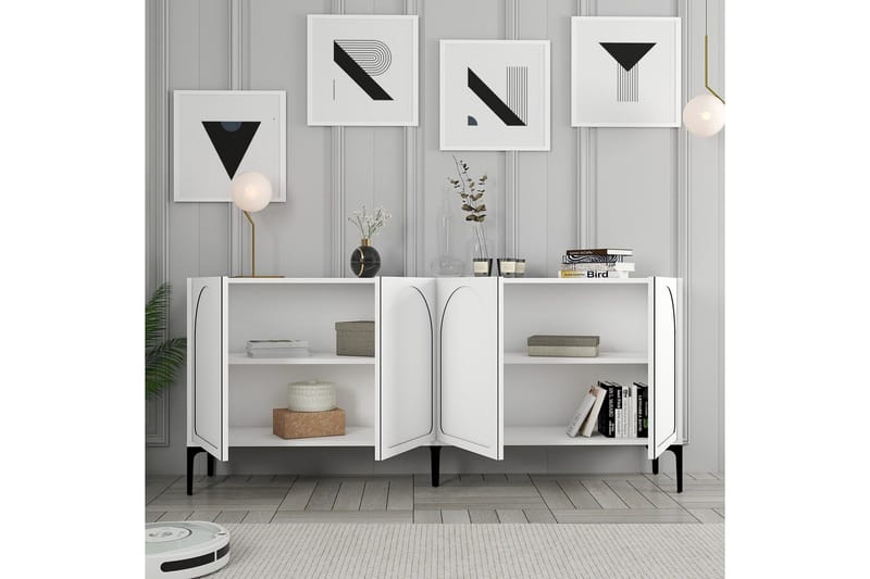 Hazim Konsollbord 180 cm - Hvit/Svart - Møbler - Bord - Avlastningsbord & sidobord - Konsollbord & gangbord