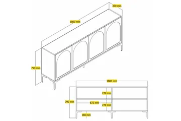 Hazim Konsollbord 180 cm - Hvit/Svart - Møbler - Bord - Avlastningsbord & sidobord - Konsollbord & gangbord