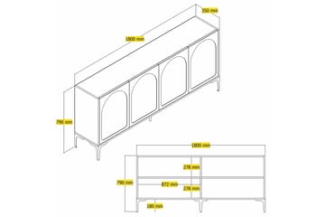 Hazim Konsollbord 180 cm - Hvit/Svart - Møbler - Bord - Avlastningsbord & sidobord - Konsollbord & gangbord