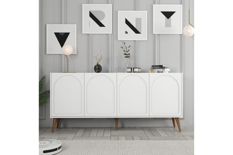 Hazim Konsollbord 180 cm - Hvit/Valnøtt - Møbler - Bord - Avlastningsbord & sidobord - Konsollbord & gangbord