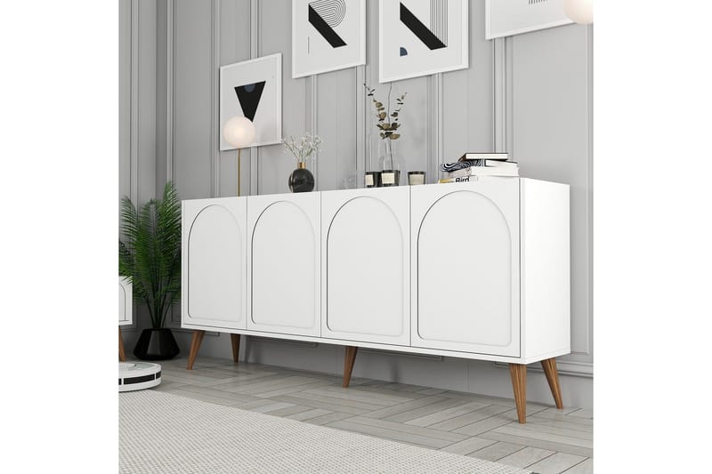 Hazim Konsollbord 180 cm - Hvit/Valnøtt - Møbler - Bord - Avlastningsbord & sidobord - Konsollbord & gangbord