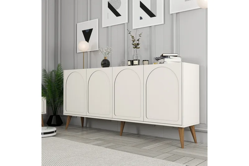 Hazim Konsollbord 180 cm - Krem/Valnøtt - Møbler - Bord - Avlastningsbord & sidobord - Konsollbord & gangbord