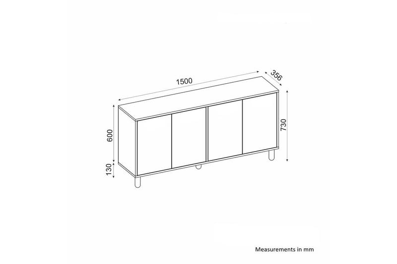Hearst Konsollbord 150 cm - Hvit - Møbler - Bord - Avlastningsbord & sidobord - Konsollbord & gangbord