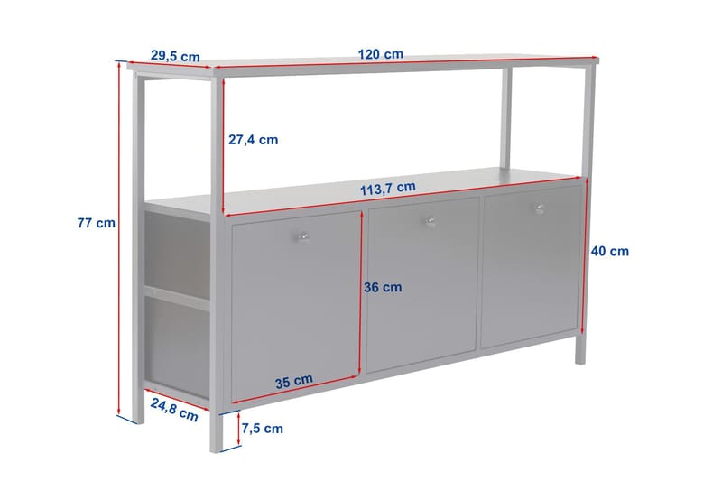 Hemani Konsollbord 120 cm - Hvitt/gull - Møbler - Bord - Avlastningsbord & sidobord - Konsollbord & gangbord