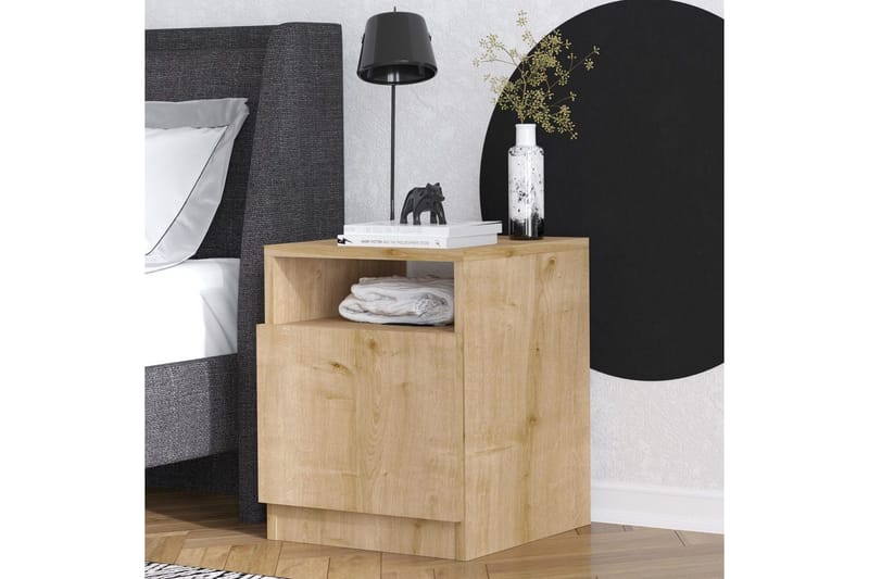 Heren Nattbord 40 cm - Valnøtt - Møbler - Bord - Avlastningsbord & sidobord - Sengebord & nattbord