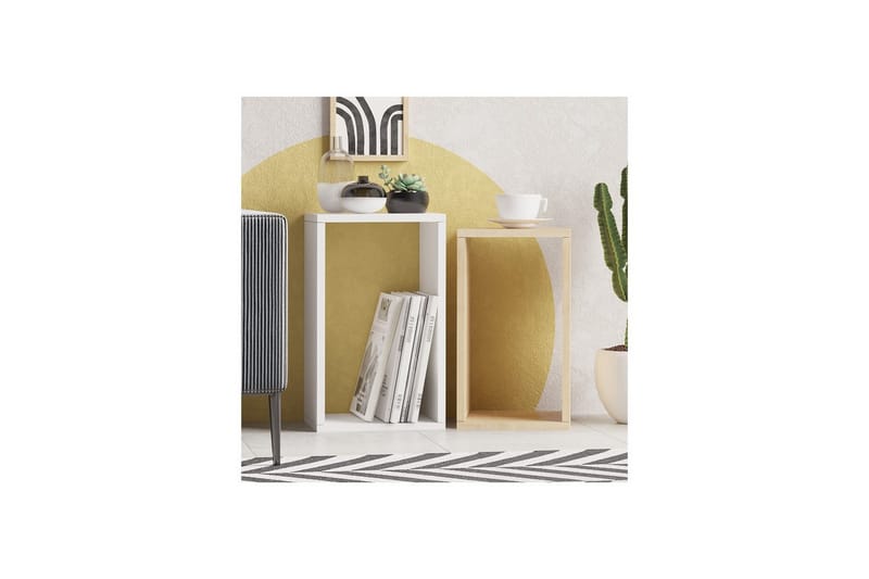 Hesper Sidebord 30 cm - Eik/Hvit - Møbler - Bord - Avlastningsbord & sidobord - Lampebord & sidebord