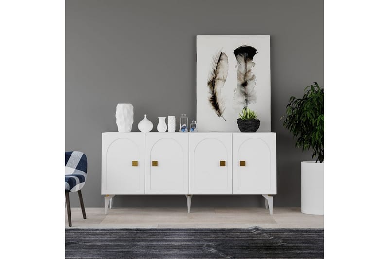 Hideaki Konsollbord 150 cm - Gull/Hvit - Møbler - Bord - Avlastningsbord & sidobord - Konsollbord & gangbord