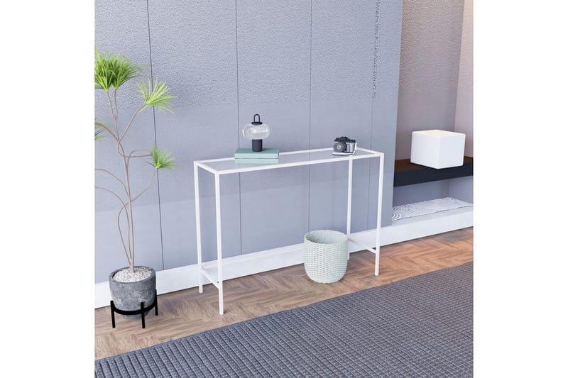 Horacio Sidebord 100 cm - Hvit/Gjennomsiktig - Møbler - Bord - Avlastningsbord & sidobord - Lampebord & sidebord