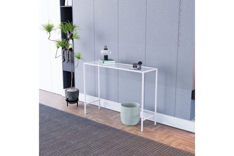 Horacio Sidebord 100 cm - Hvit/Gjennomsiktig - Møbler - Bord - Avlastningsbord & sidobord - Lampebord & sidebord